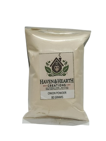 Organic Onion Powder | Pure & Finely Ground No Additives | Natural Flavor and Spice | 80g/120g/300g | Haven & Hearth Creations