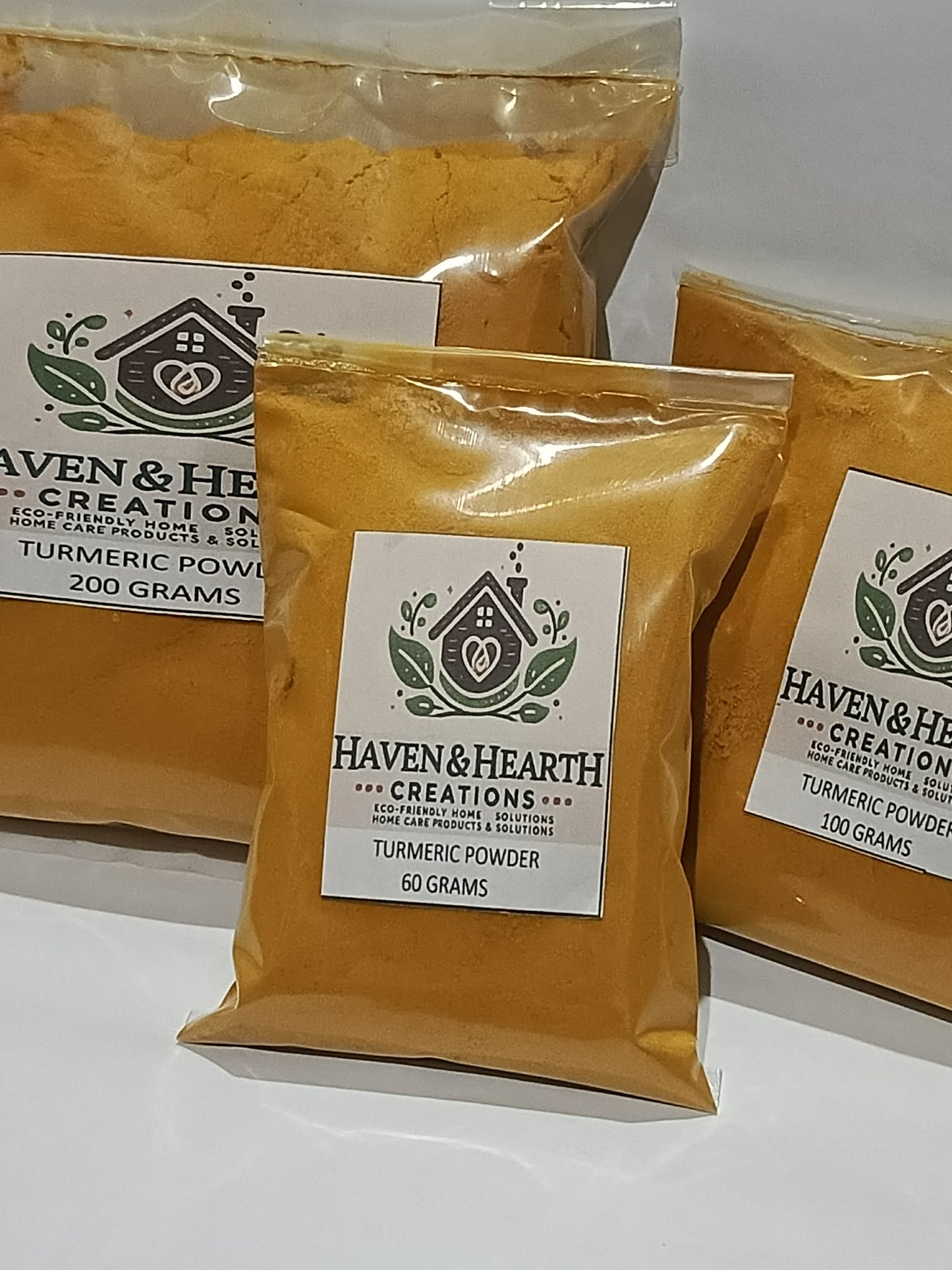 Organic Turmeric Powder | Pure Spice & Natural No Additives | 60g/100g/200g | Haven & Hearth Creations
