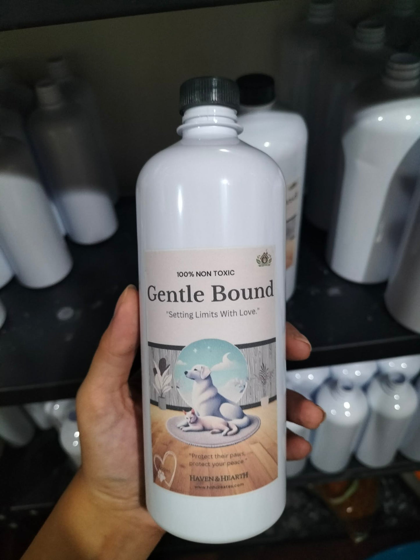 Gentle Bound Natural Cat and Dog Repellent Spray | 2x Stronger Formula  | Citronella Citrus Scent | 250ml/500ml/1000ml | Haven & Hearth Creations