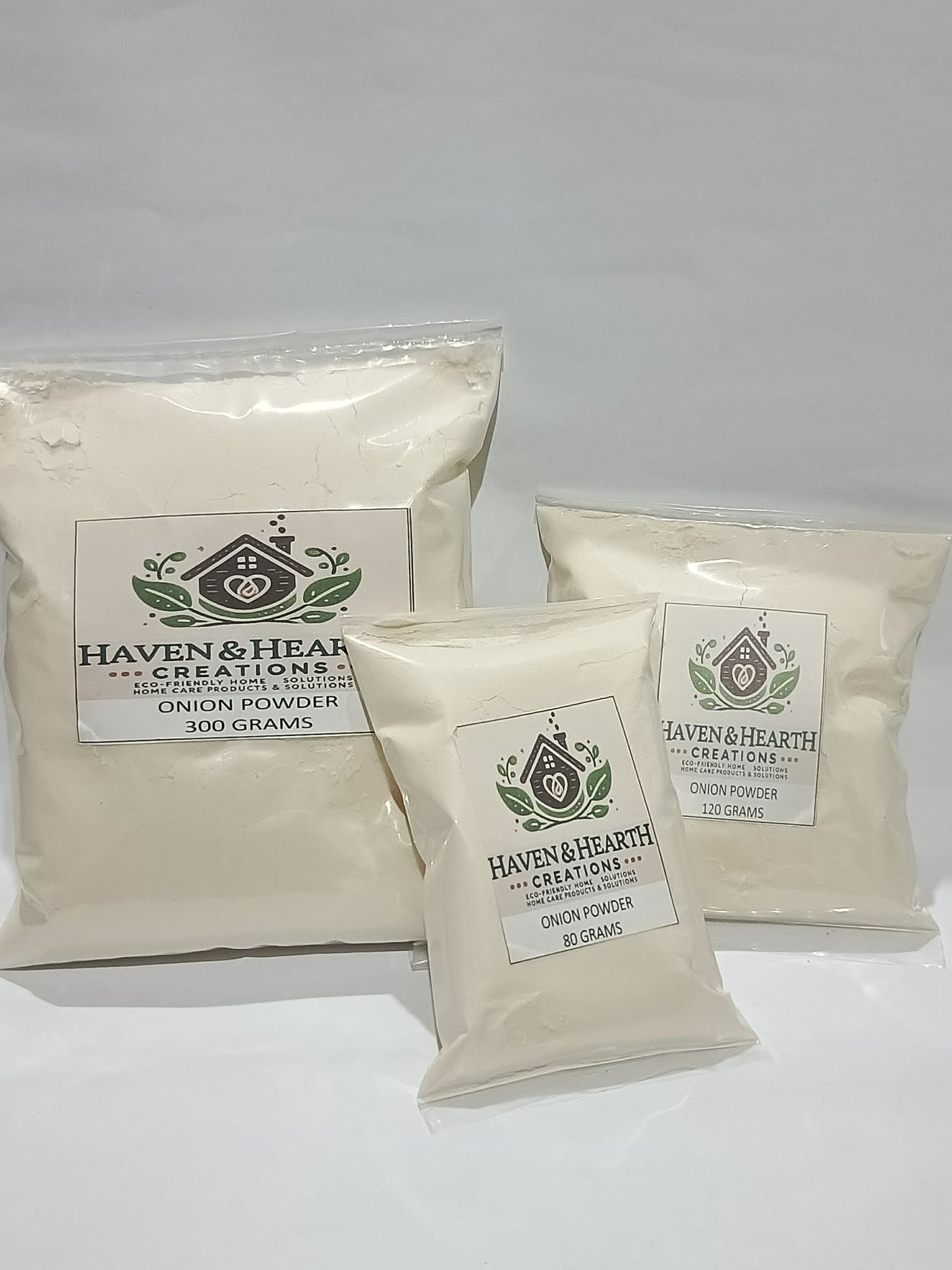 Organic Onion Powder | Pure & Finely Ground No Additives | Natural Flavor and Spice | 80g/120g/300g | Haven & Hearth Creations