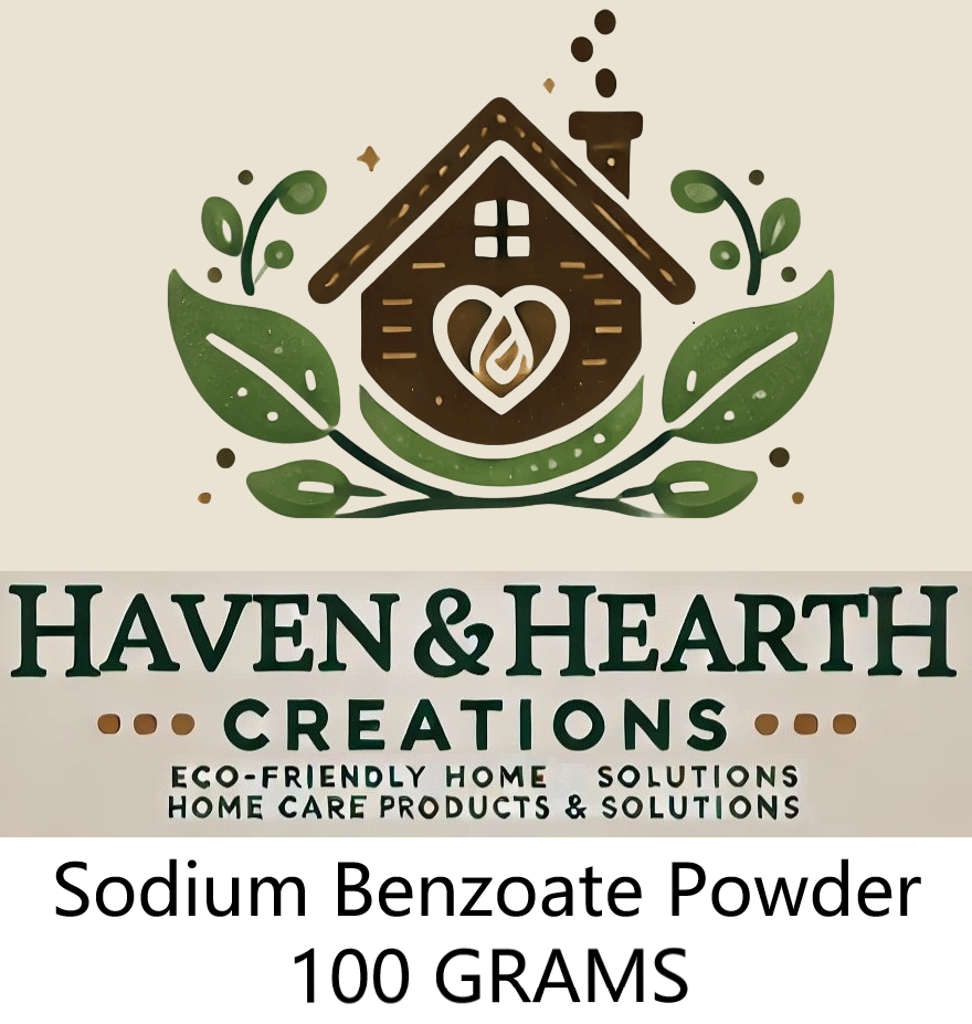 Food Grade Sodium Benzoate Powder | 100% Pure No Additives | 30g/50g/100g | Haven & Hearth Creations