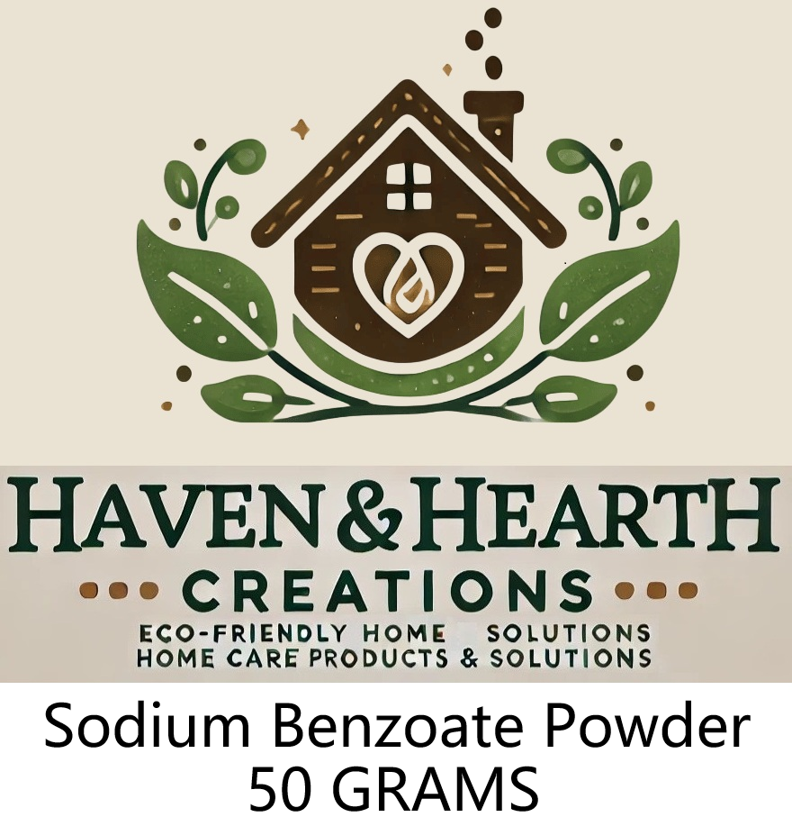 Food Grade Sodium Benzoate Powder | 100% Pure No Additives | 30g/50g/100g | Haven & Hearth Creations