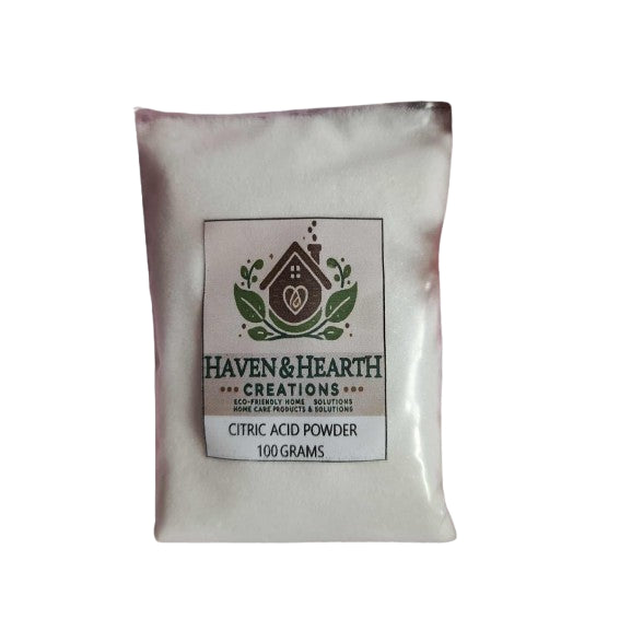 Food Grade Citric Acid Powder | Anhydrous | No Additives | 50g/100g/250g | Haven & Hearth Creations