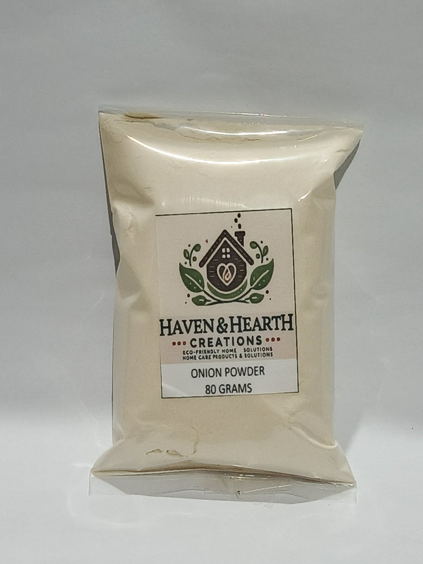 Organic Onion Powder | Pure & Finely Ground No Additives | Natural Flavor and Spice | 80g/120g/300g | Haven & Hearth Creations