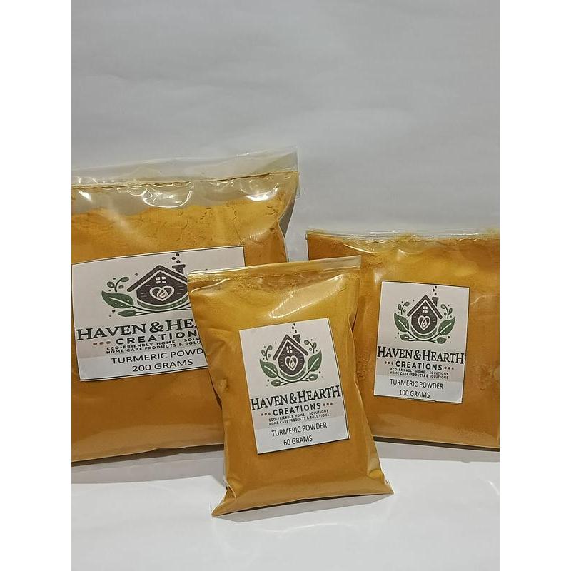 Organic Turmeric Powder | Pure Natural Flavor No Additive | 60g/100g/200g | Haven & Hearth Creations