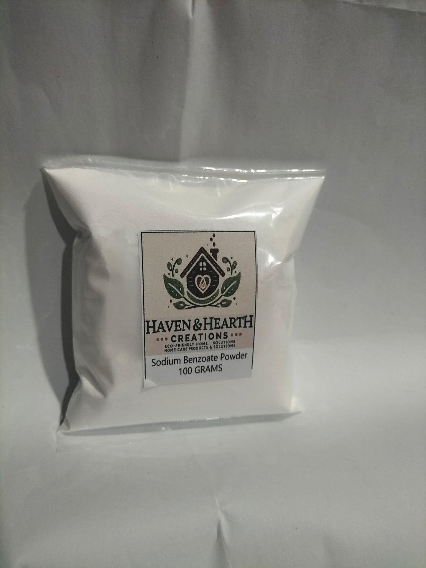 Food Grade Sodium Benzoate Powder | 100% Pure No Additives | 30g/50g/100g | Haven & Hearth Creations