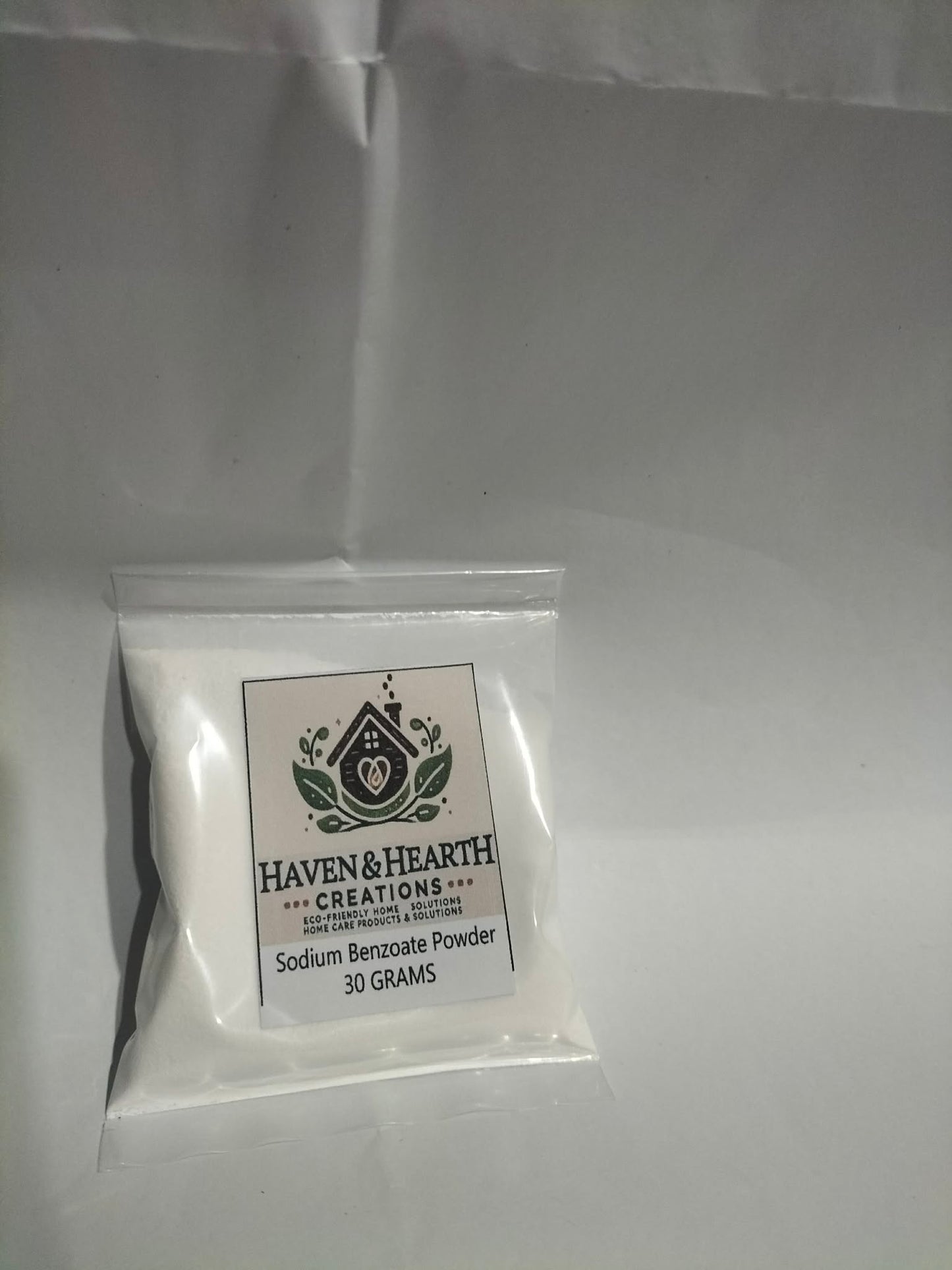 Food Grade Sodium Benzoate Powder | 100% Pure No Additives | 30g/50g/100g | Haven & Hearth Creations