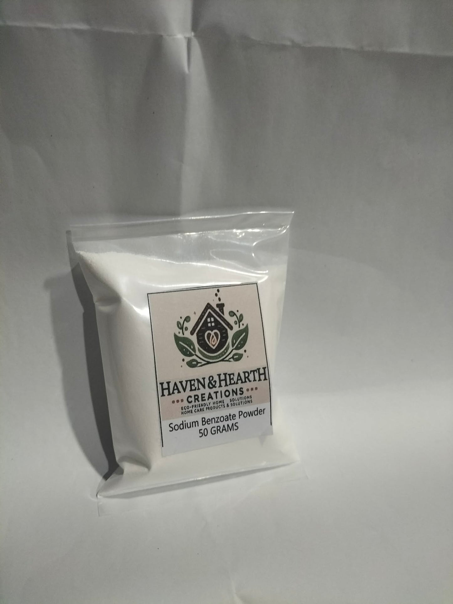 Food Grade Sodium Benzoate Powder | 100% Pure No Additives | 30g/50g/100g | Haven & Hearth Creations
