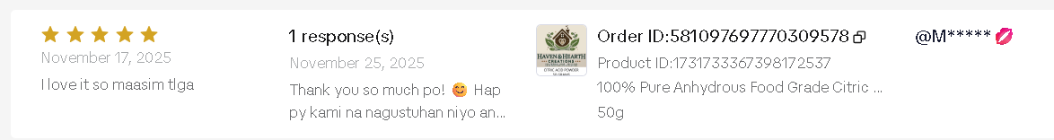 Food Grade Citric Acid Powder | 50g/100g/250g | Haven & Hearth Creations